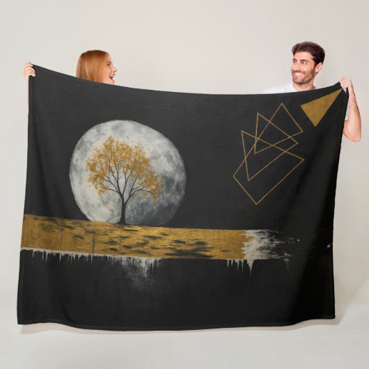 Goldene Stille unter dem Mond Fleecedecke (Beispiel)