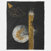 Goldene Stille unter dem Mond Fleecedecke (Vorderseite)
