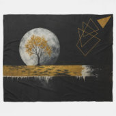Goldene Stille unter dem Mond Fleecedecke (Vorderseite (Horizontal))