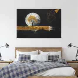 Goldene Stille unter dem Mond Leinwanddruck