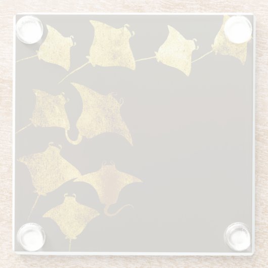 Goldene Stingrochen Glasuntersetzer (Rückseite)