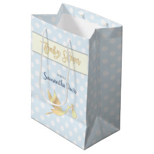 Goldene Storch-Baby-Babyparty Mittlere Geschenktüte