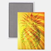 Goldene Strahlen durchdringen eine große Ananas Magnet (Vorderseite/Rückseite)