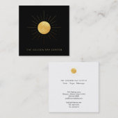 Goldene Strahlen *~* GoldfolieSun, die Yoga-Mitte Quadratische Visitenkarte (Vorne/Hinten)