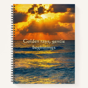 Goldene Strahlen Sanfte Anfänge Sonnenstrahl Ozean Notizblock