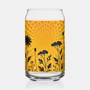 Goldene strahlende Punkte-Silhouette Blüte Dosenglas