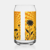 Goldene strahlende Punkte-Silhouette Blüte Dosenglas (Rechts)