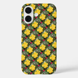 "Goldene Strahlung: Gelbe Hibiskus Blume auf einem iPhone 16 Hülle