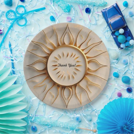 "Goldene Strahlungsleistung" Pappteller (Party)