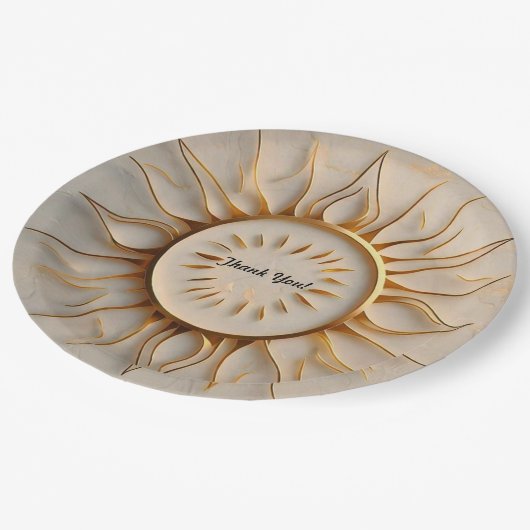 "Goldene Strahlungsleistung" Pappteller (Schrägansicht)