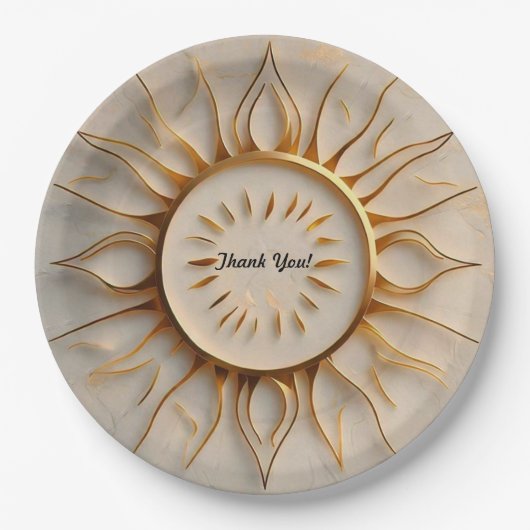 "Goldene Strahlungsleistung" Pappteller (Vorderseite)