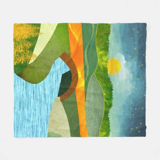 Goldene Straße Fleecedecke (Vorderseite (Horizontal))