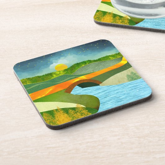 Goldene Straße Getränkeuntersetzer (Linke Seite)