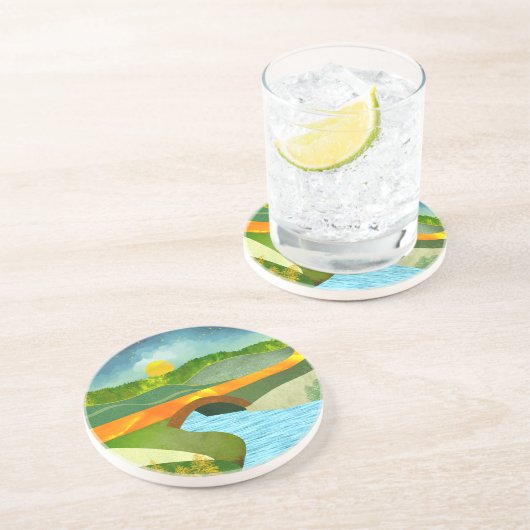 Goldene Straße Getränkeuntersetzer (Seite)