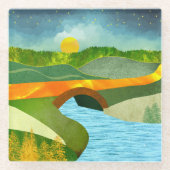 Goldene Straße Glasuntersetzer (Vorderseite)