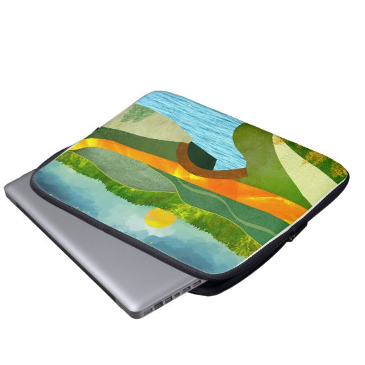 Goldene Straße Laptopschutzhülle (Vorne Knopf)