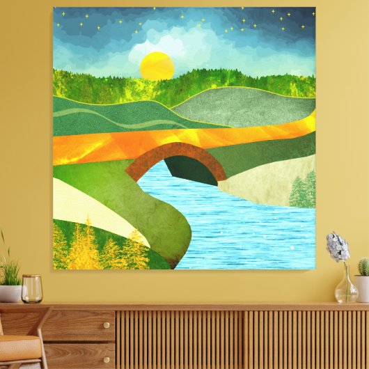 Goldene Straße Leinwanddruck (Insitu (Wohnzimmer))