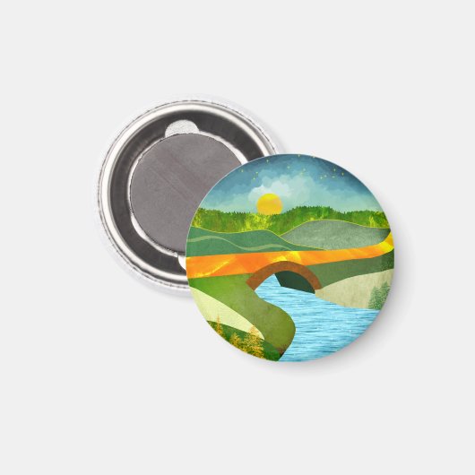 Goldene Straße Magnet (Vorderseite/Rückseite)