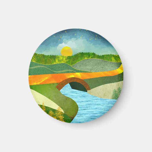 Goldene Straße Magnet (Vorne)