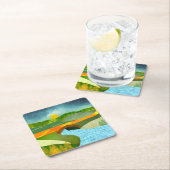 Goldene Straße Rechteckiger Pappuntersetzer (Vor Ort)