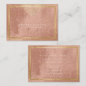 Goldene Streifen Gerahmte minimale Geometrie Rosa  Visitenkarte (Vorne/Hinten)