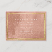 Goldene Streifen Gerahmte minimale Geometrie Rosa  Visitenkarte (Rückseite)