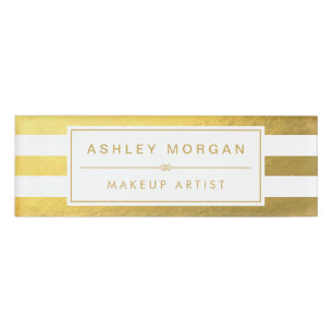 Goldene Streifen - Individuelle Name Namenschild