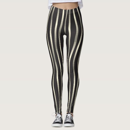 Goldene Streifen, luxuriöse Textur Leggings (Vorderseite)