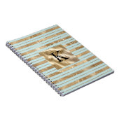 Goldene Streifen mit Monogramm Name Notizblock (Rechte Seite)