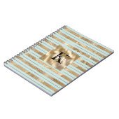 Goldene Streifen mit Monogramm Name Notizblock (Linke Seite)