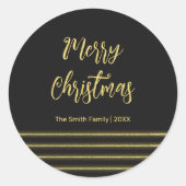 Goldene Streifen Runder Aufkleber (Vorderseite)