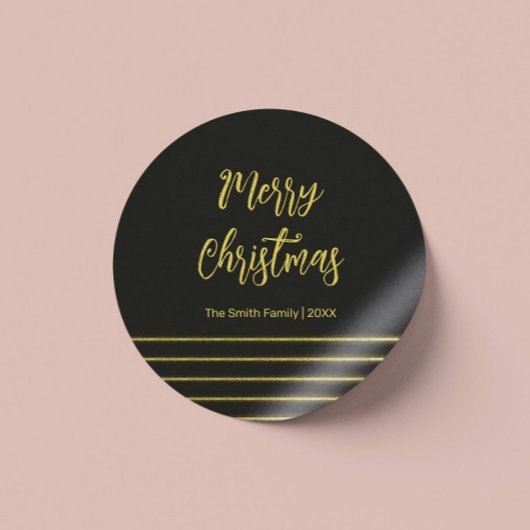 Goldene Streifen Runder Aufkleber