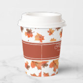 Goldene Streifen und goldene Herbstlaube - individ Pappbecher (Rechts)