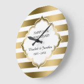 Goldene Streifen und Rahmen Große Wanduhr (Winkel)