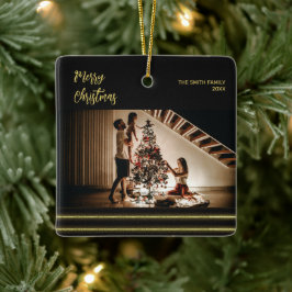 Goldene Streifen Weihnachten Keramik Keramikornament