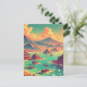 Goldene Stunde am Meer Feiertagspostkarte