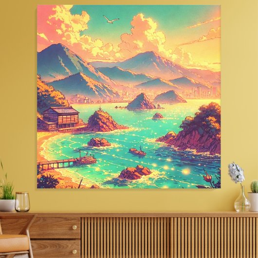 Goldene Stunde am Meer Leinwanddruck (Insitu (Wohnzimmer))