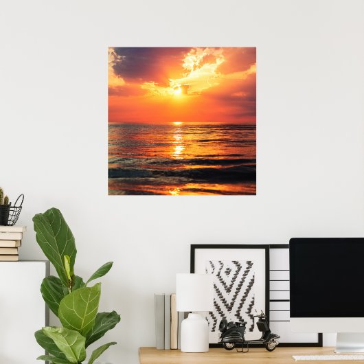 Goldene Stunde am Meer Poster (Heimbüro)