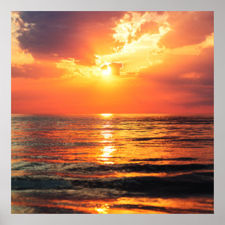 Goldene Stunde am Meer Poster