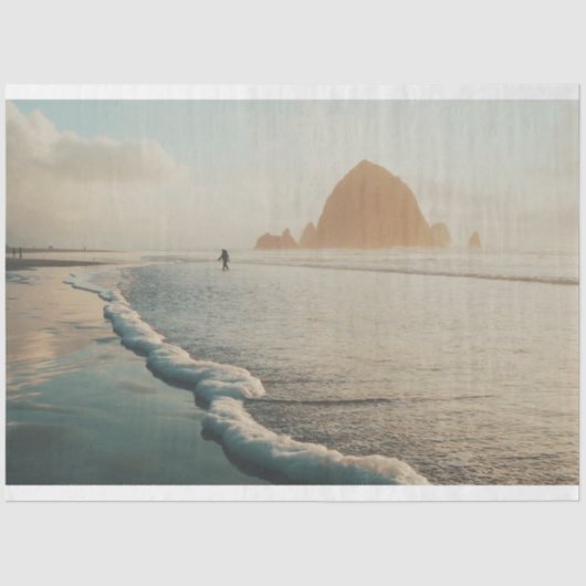 Goldene Stunde am Strand von Cannon Seidenpapier (Vorderseite)