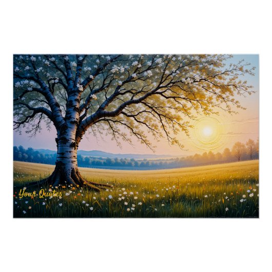 Goldene Stunde Birkenbaumwiese Poster (Vorderseite)