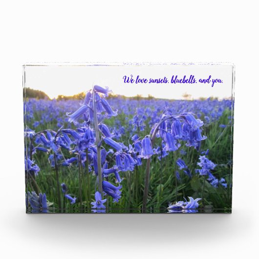 Goldene Stunde Bluebells - Personalisierter Mutter Fotoblock (Vorderseite)