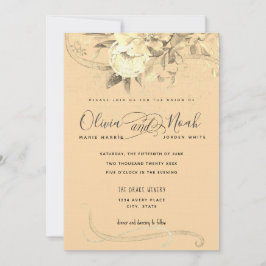 Goldene Stunde Blumenkalligrafie Wasserfarbe Einladung