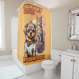 Goldene Stunde Cartoon Päpste Design Duschvorhang