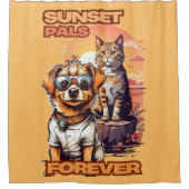 Goldene Stunde Cartoon Päpste Design Duschvorhang (Vorderseite)