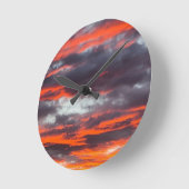 Goldene Stunde Cloudscape Elegantes Foto Runde Wanduhr (Winkel)