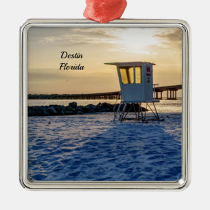 Goldene Stunde Destin East Pass Square Ornament Aus Metall
