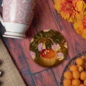 Goldene Stunde Himbeerkorb Runder Pappuntersetzer