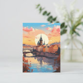 Goldene Stunde in Prag Feiertagspostkarte (Stehend Vorderseite)