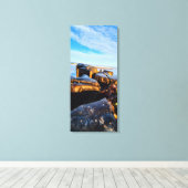 Goldene Stunde Küstenfotografie Holzposten Leinwanddruck (Insitu (Holzboden))